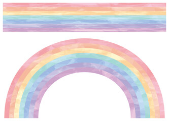 Obraz premium 水彩風 虹セット