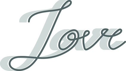 Love Word Calligraphic Illustration