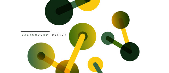 Abstract background. Round dots connected by lines. Trendy techno business template for wallpaper, banner, background or landing