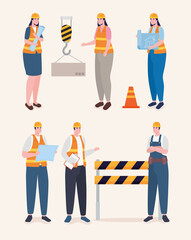 engineers with security icons