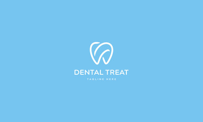 A modern outline teeth logo design for a dentist or a clinic.