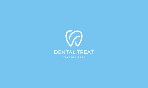A modern outline teeth logo design for a dentist or a clinic.