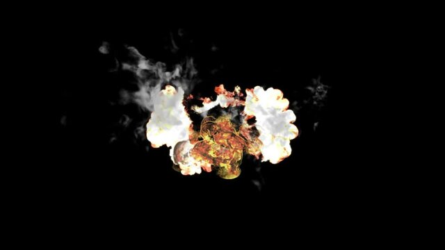 looping explosion widened on a black background