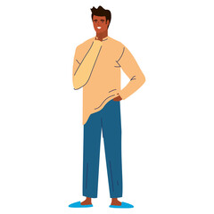 afro man wearing pajama