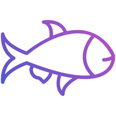 Fish line gradient icon