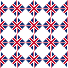 seamless pattern of uk flag. vector illustration. print, book cover, wrapping paper, decoration, banner and etc