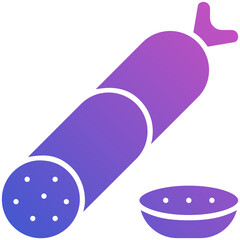 Salami flat gradient icon