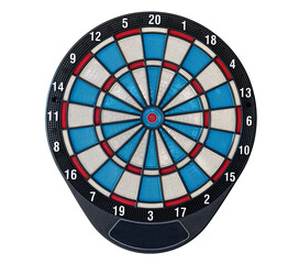 Obraz premium Red and blue dartboard isolated on white background
