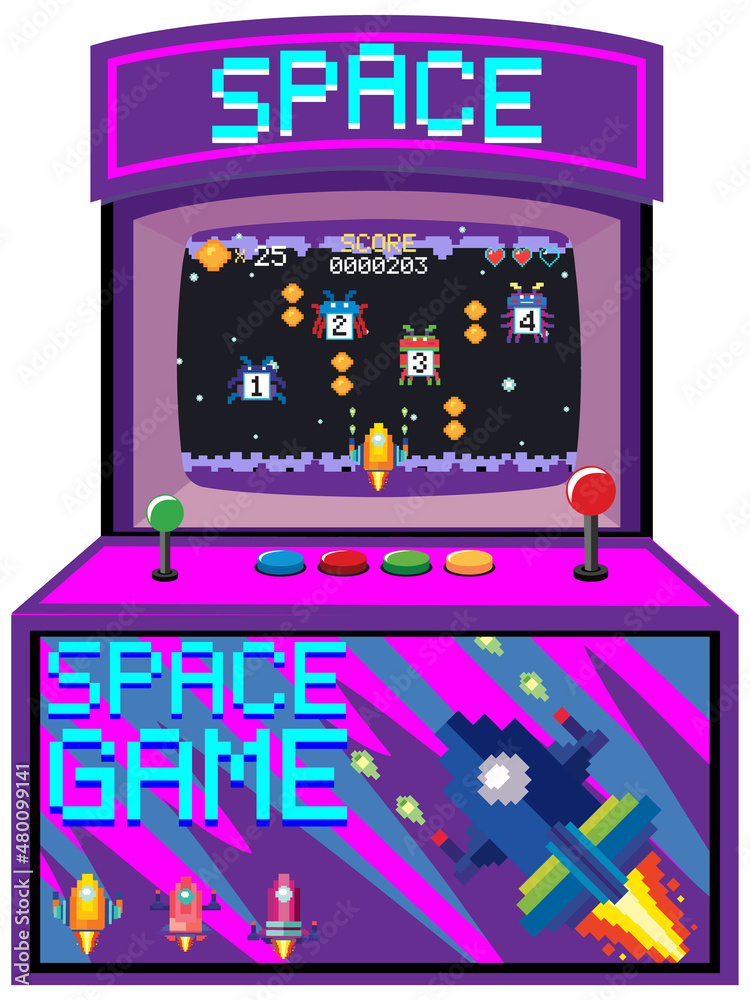 Wall mural Arcade game machine isolated