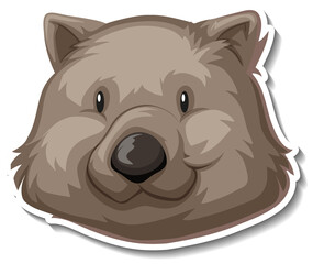 Head of Wombat animal cartoon sticker