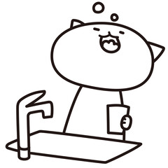 加工ok　ねこ素材No.109 うがい 