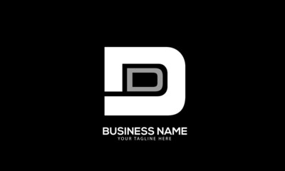 Alphabet DD creative camera lense monogram vector logo template