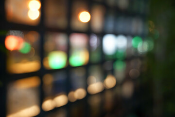 Square window blurry and bokeh behind.