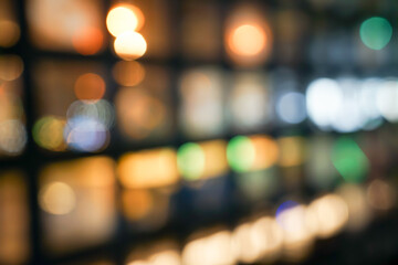 Square window blurry and bokeh behind.