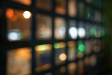 Square window blurry and bokeh behind.