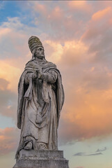 Marble statue of Pope Paul II. Prato della Valle square in Padova, Veneto, Italy