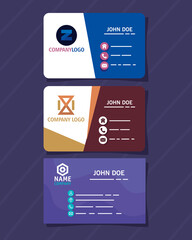 three business cards styles