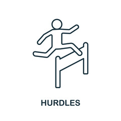 Hurdles icon. Line element from digital transformation collection. Linear Hurdles icon sign for web design, infographics and more.