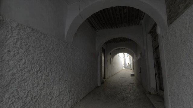 Medina old city in Rabat, Morocco. Moroccan ancient architecture. Video of historic buildings in Morocco.