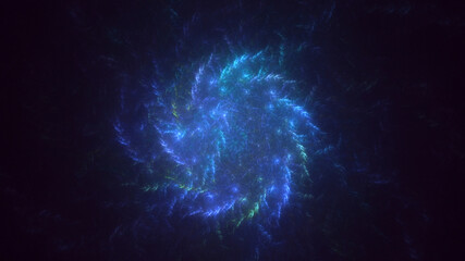 3D rendering abstract multicolor technology fractal light background