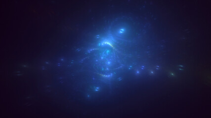 3D rendering abstract multicolor technology fractal light background