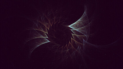 3D rendering abstract multicolor technology fractal light background