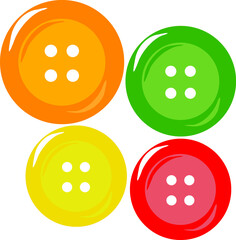 Set of buttons on the white background