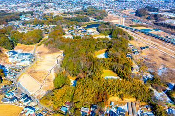 Obraz premium 牛久沼湖畔の牛久城跡（茨城県）