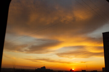 sunset over the city