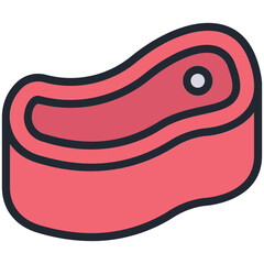 Beef filled line color icon