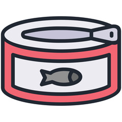 Canned Fish filled line color icon