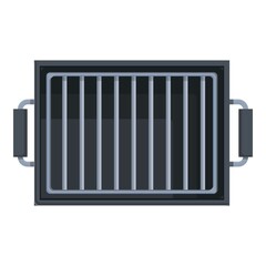 Top view grill icon cartoon vector. Steak roast. Garden pork