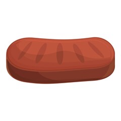 Grilled steak icon cartoon vector. Grill bbq. Food fire