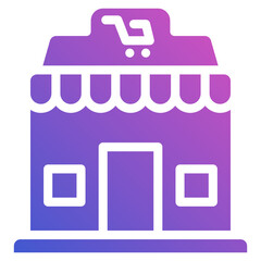 Store flat gradient icon