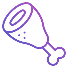 Chicken Leg line gradient icon