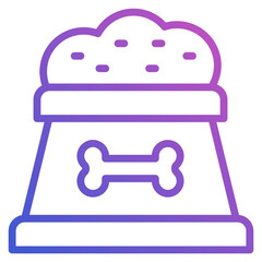 Pet Food line gradient icon
