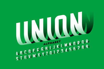 Stylized font design, alphabet letters and numbers vector illustration © piai