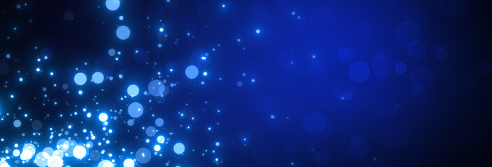 Obraz premium キラキラと舞う光の粒の横長の壁紙 パーティクル 光の粒 粒々