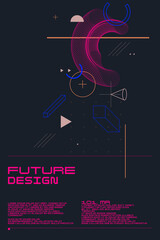 Abstract background in a modern trendy style. Poster with simple flat geometric shapes.