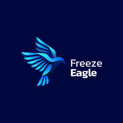 Vector Logo Illustration Freeze Eagle Gradient Colorful Style.