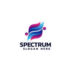 Vector Logo Illustration Letter S Gradient Colorful Style.