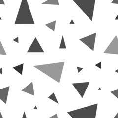 Seamless abstract triangle pattern on white background. Vector simple print. Graphic spotted ornament