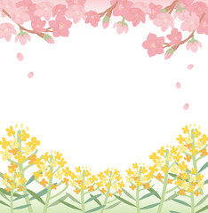 Naklejka na ściany i meble Cherry blossoms_Rape blossoms