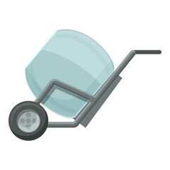 Cart concrete mixer icon cartoon vector. Cement truck. Construction machine