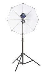 Studio light on stand isolated