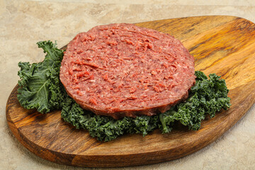 Raw beef burger cutlet for burger