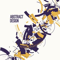 Abstract background in a modern trendy style. Poster with simple flat geometric shapes.