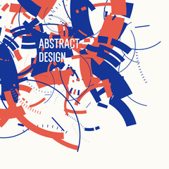 Abstract background in a modern trendy style. Poster with simple flat geometric shapes.