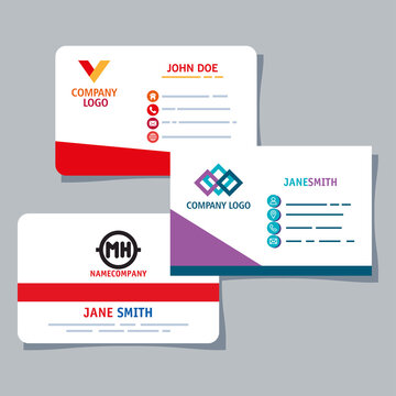 white business cards three styles