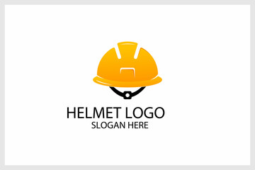 construction helmet design logo .vector premium